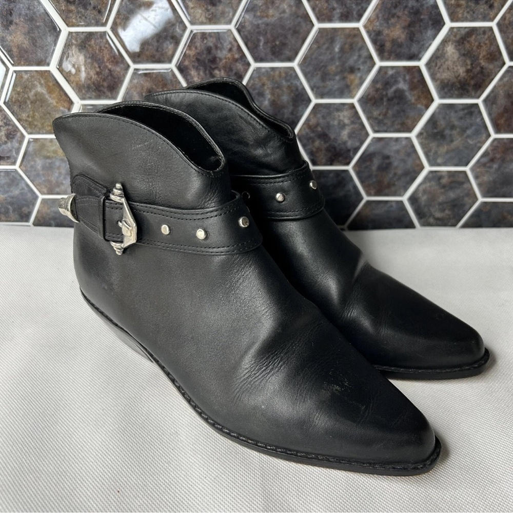 Vintage 1980s style Dingo Black Leather Boots